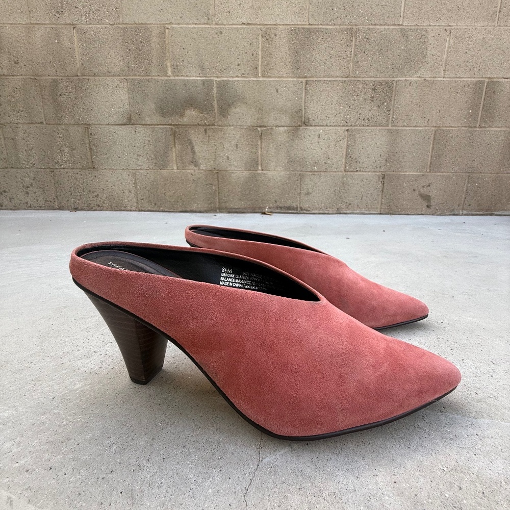 Treasure & Bond Heels Women's 8.5 Pink Suede Pointed Toe Slip On Shoes